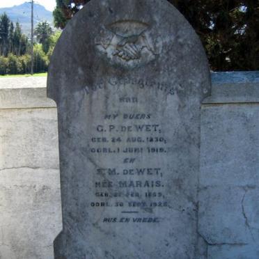 WET G.P., de 1830-1919 &amp; S.M. MARAIS 1859-1925