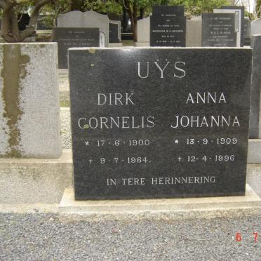 UYS  Dirk Cornelis 1900-1964 &amp; Anna Johanna 1909-1996