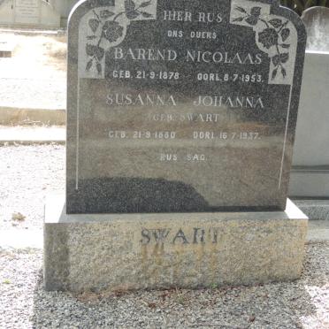 SWART Barend Nicolaas 1878-1953 &amp; Susanna Johanna SWART 1880-1937
