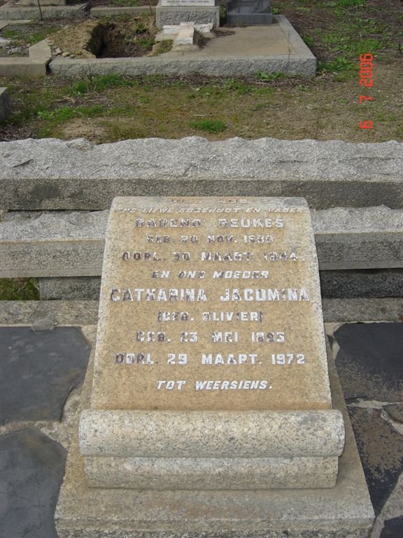 BEUKES Barend  1880-1964 &amp; Catharina Jacomina OLIVIER 1895-1972