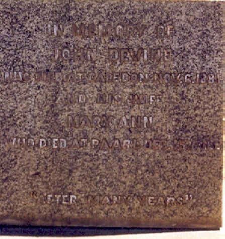DEVINE John - 1881 &amp; Mary Ann -1915