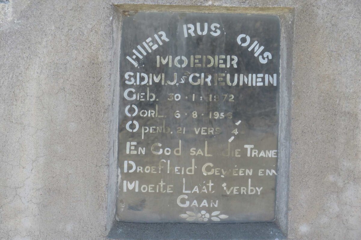 GREUNEN S.D.M.J., van 1872-1955