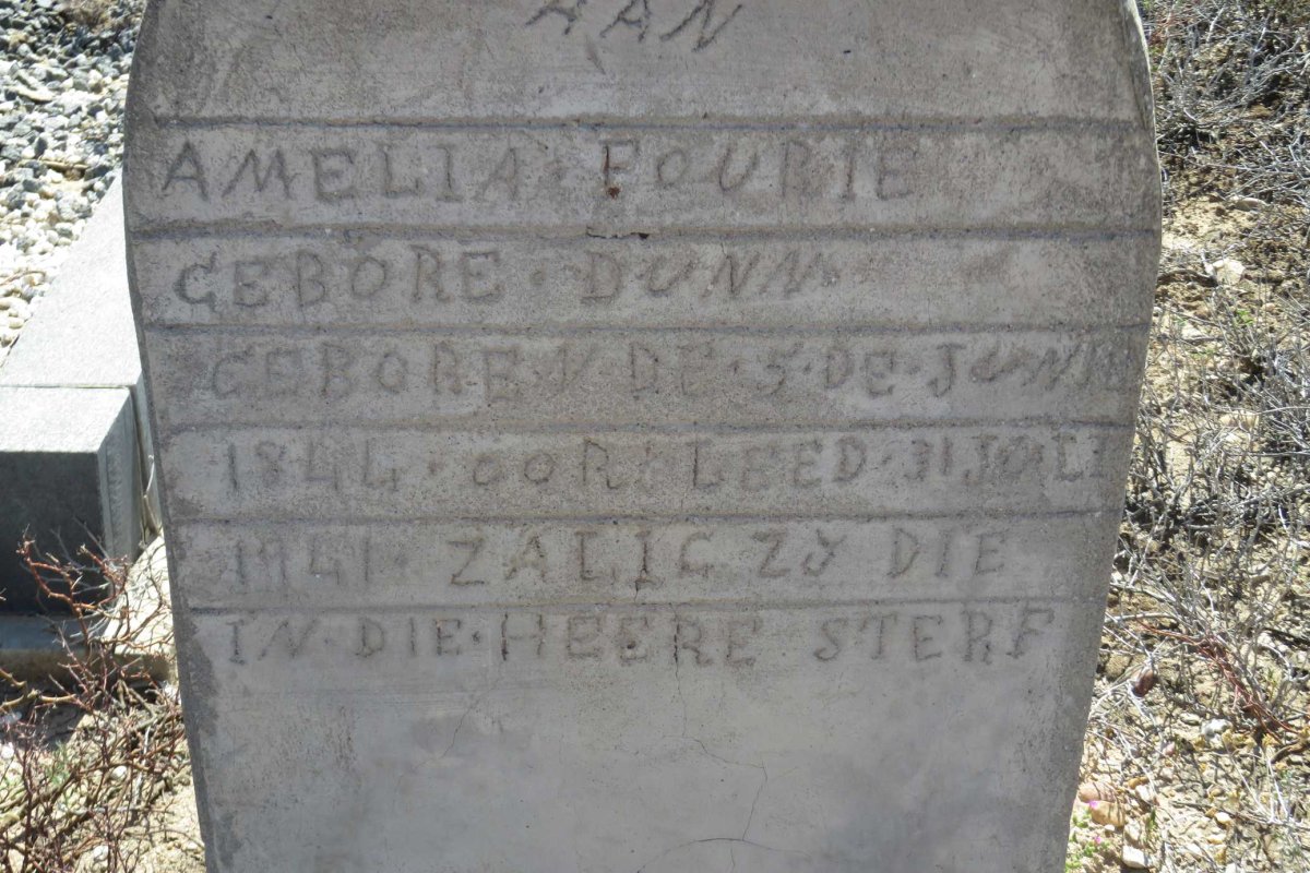 FOURIE Amelia nee DUNN 1844-1941