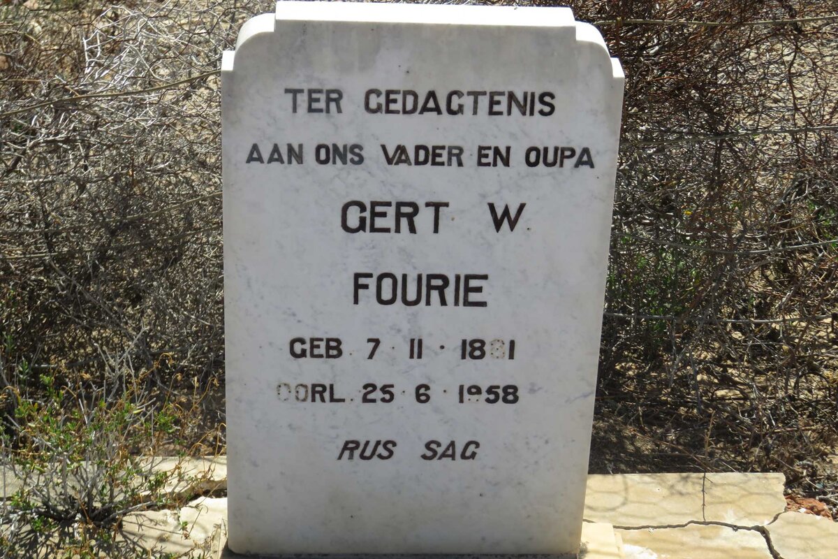 FOURIE Gert W. 1881-1958