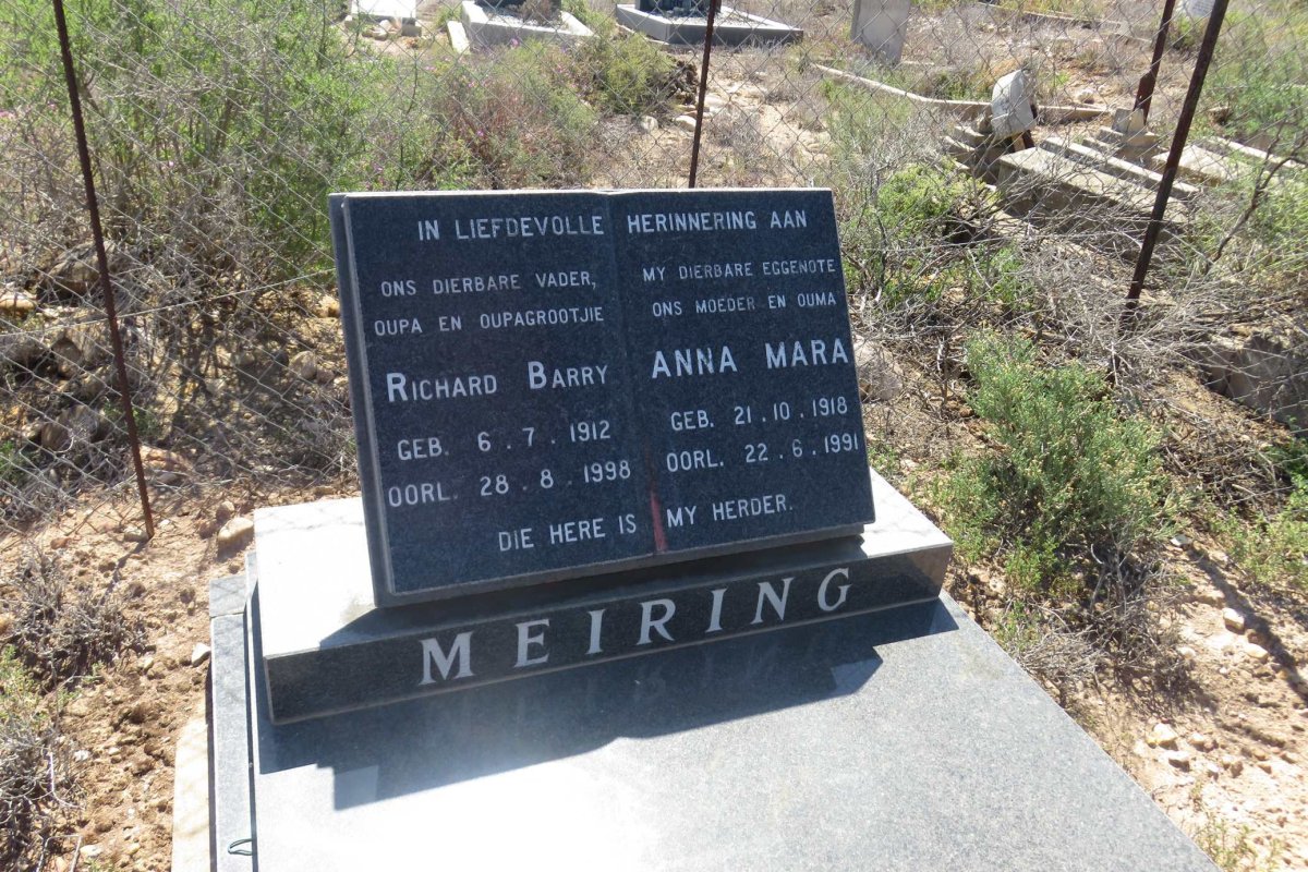 MEIRING Richard Barry 1912-1998 &amp; Anna Mara 1918-1991