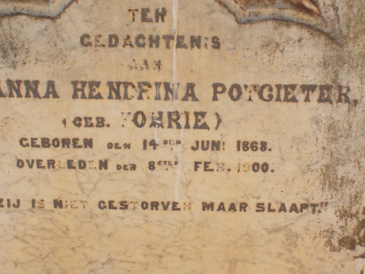 POTGIETER Johanna Hendrina nee FOURIE 1868-1900