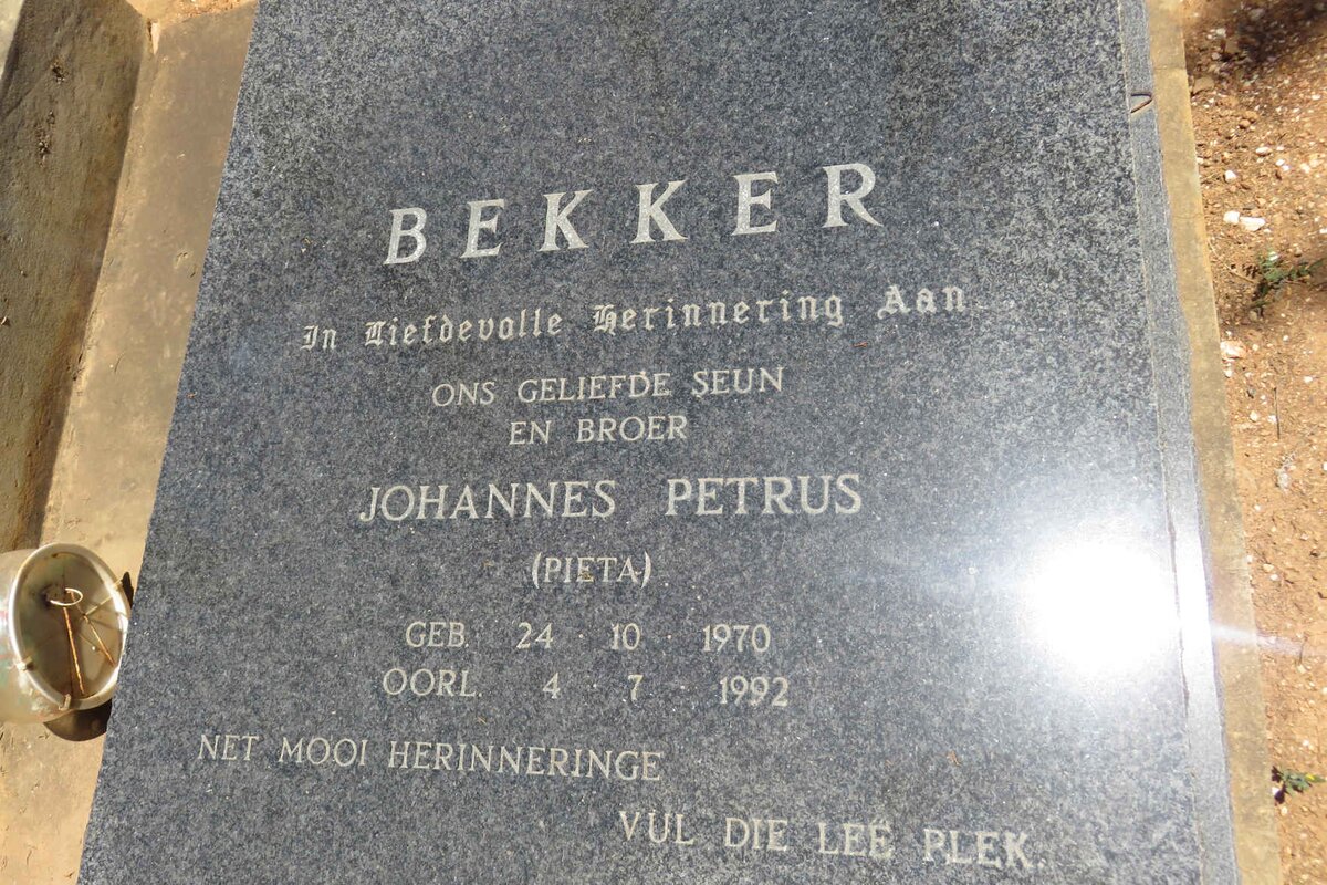BEKKER Johannes Petrus 1970-1992