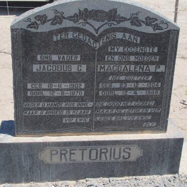 PRETORIUS Jacobus C. 1902-1970 &amp; Magdalena P. COETZER 1904-1958