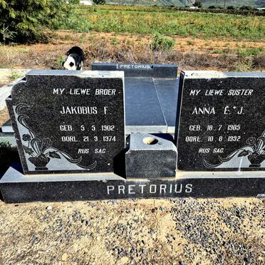 PRETORIUS Jakobus F. 1902-1974 & Anna E.J. 1905-1992
