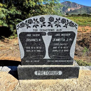 PRETORIUS Johannes M. 1873-1966 & Jeanetta J.P. CALITZ 1873-1942 