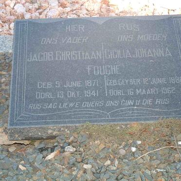 FOUCHE Jacob Christiaan 1871-1941 &amp; Cicilia Johanna GEYSER 1880-1962