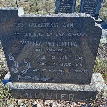 OLIVIER  Susanna Petronella nee LOURENS 1884-1961