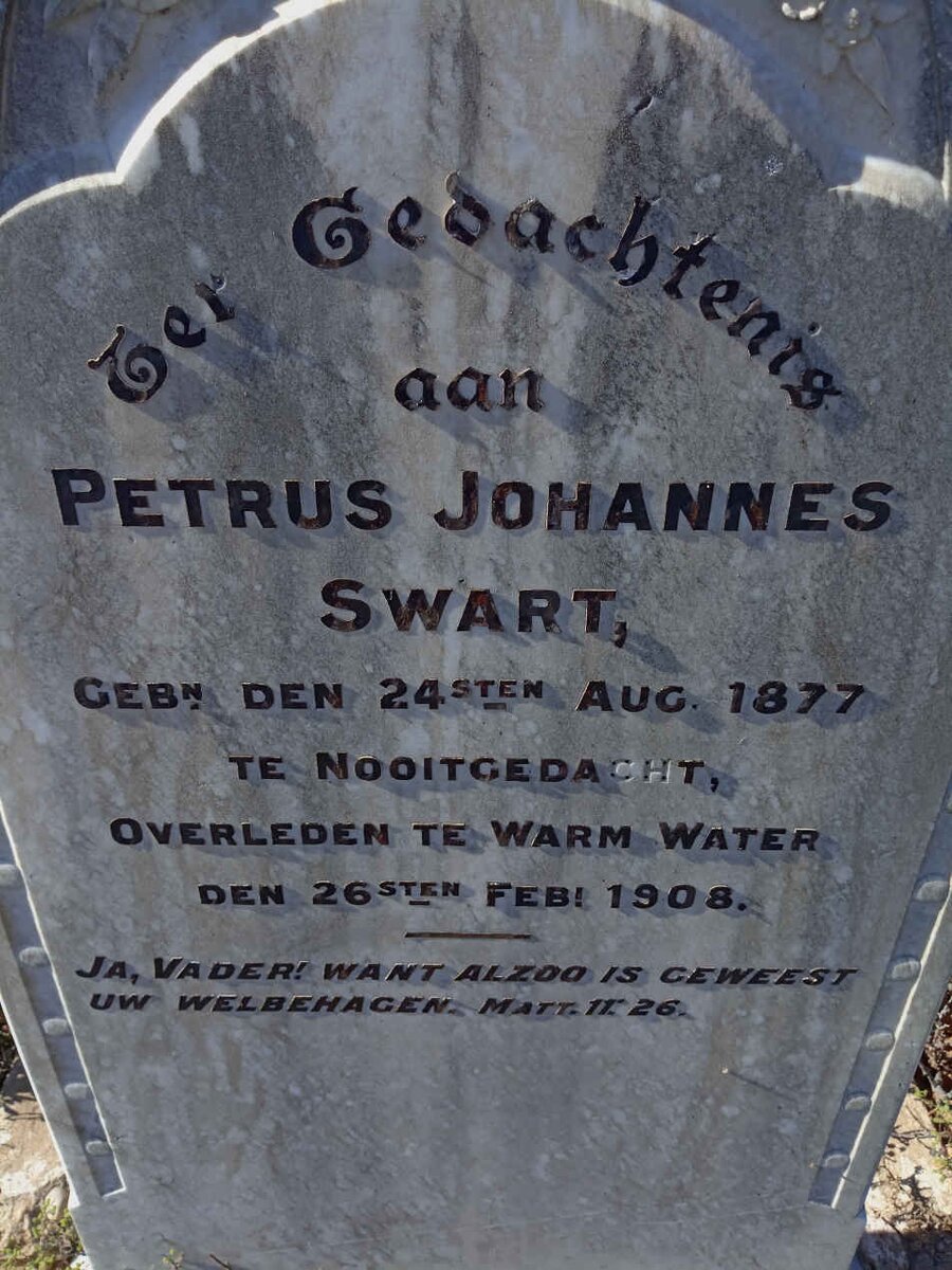 SWART Petrus Johannes 1877-1908