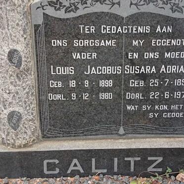 CALITZ Louis Jacobus 1898-1980 &amp; Susara Adriana 1899-1970