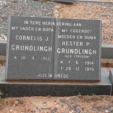 GRUNDLINGH Cornelis J. 1913- &amp; Hester P. STRYDOM 1914-1979