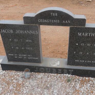 JOUBERT Jacob Johannes 1896-1973 &amp; Martha J. 1900-1977