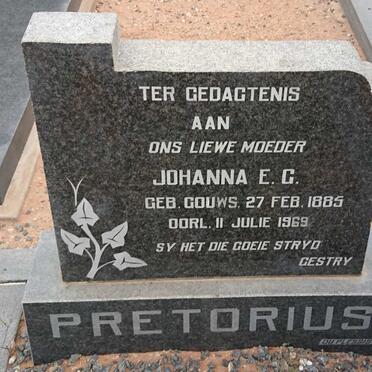 PRETORIUS Johanna E.C. nee GOUWS 1885-1969