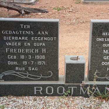 ROOTMAN Frederich H. 1908-1971 &amp; Maggie May 1912-2014