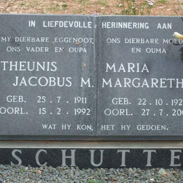 SCHUTTE Theunis Jacobus M. 1914-1992 &amp; Maria Margaretha 1921-2003