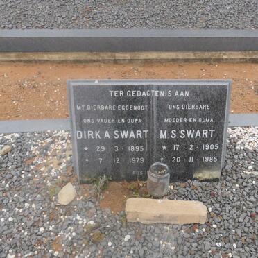 SWART Dirk A. 1895-1979 &amp; M.S. 1905-1985