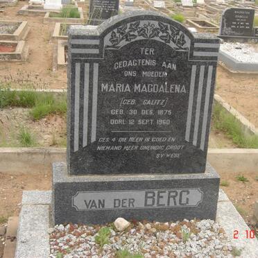 BERG Maria Magdalena, van der nee CALITZ 1875-1960
