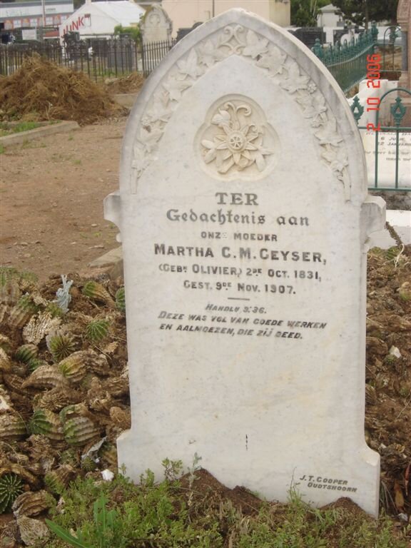 GEYSER Martha C. M. nee OLIVIER 1831-1907