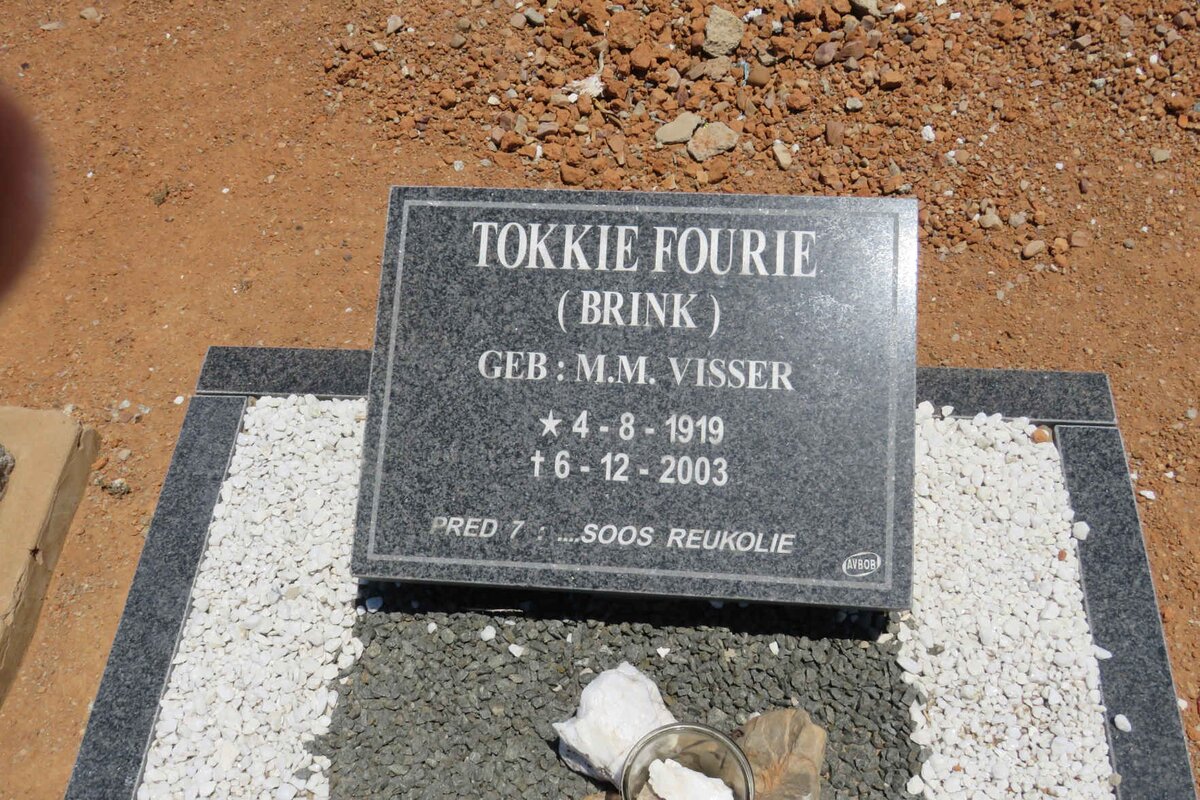 FOURIE Tokkie voorheen BRINK nee VISSER 1919-2003