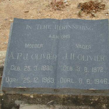OLIVIER J.H. 1872-1946 &amp; A.P.J. 1880-1963
