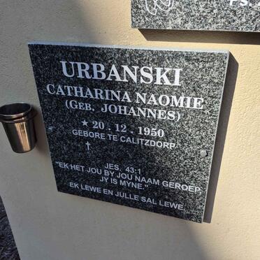 URBANSKI Catharina Naomie nee JOHANNES 1950-