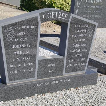 COETZEE Johannes Wilhelm v. Niekerk 1907-1983 &amp; Catharina Margaretha MEYER 1911-1981