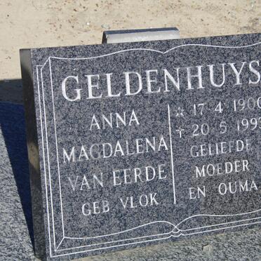 GELDENHUYS Anna Magdalena van Eerde nee VLOK 1900-1993