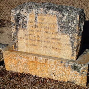 GREEFF Ryno J. 1865-1934 &amp; Aletta H.E. FAURE 1865-1932