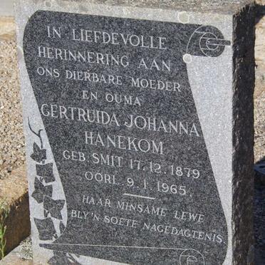 HANEKOM Gertruida Johanna nee SMITH 1879-1965