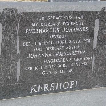 KERSHOFF Everhardus Johannes 1901-1974 &amp; Johanna Margaretha Magdalena MOUTON 1907-1992