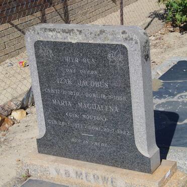 MERWE Izak Jacobus 1870-1955 &amp; Maria Magdalena MOUTON 1877-19?2