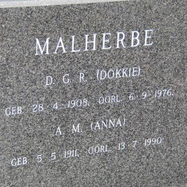 MALHERBE D.G.R. 1908-1976 &amp; A.M. 1911-1990