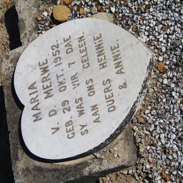 MERWE Maria, v.d. -1952