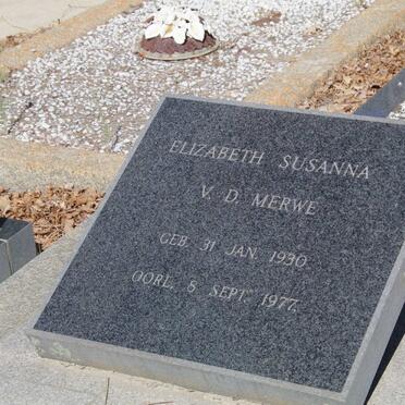 MERWE Elizabeth Susanna, v.d. 1930-1977