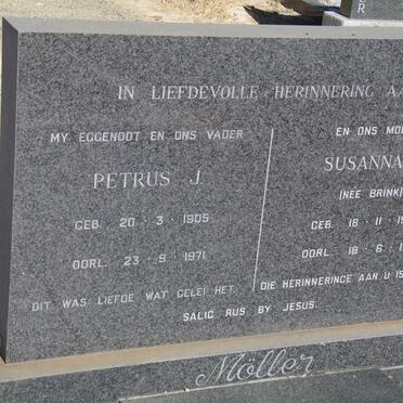 MOLLER Petrus J. 1905-1971 &amp; Susanna M. BRINK 1904-1975