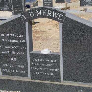 MERWE Jan, v.d. 1920-1983