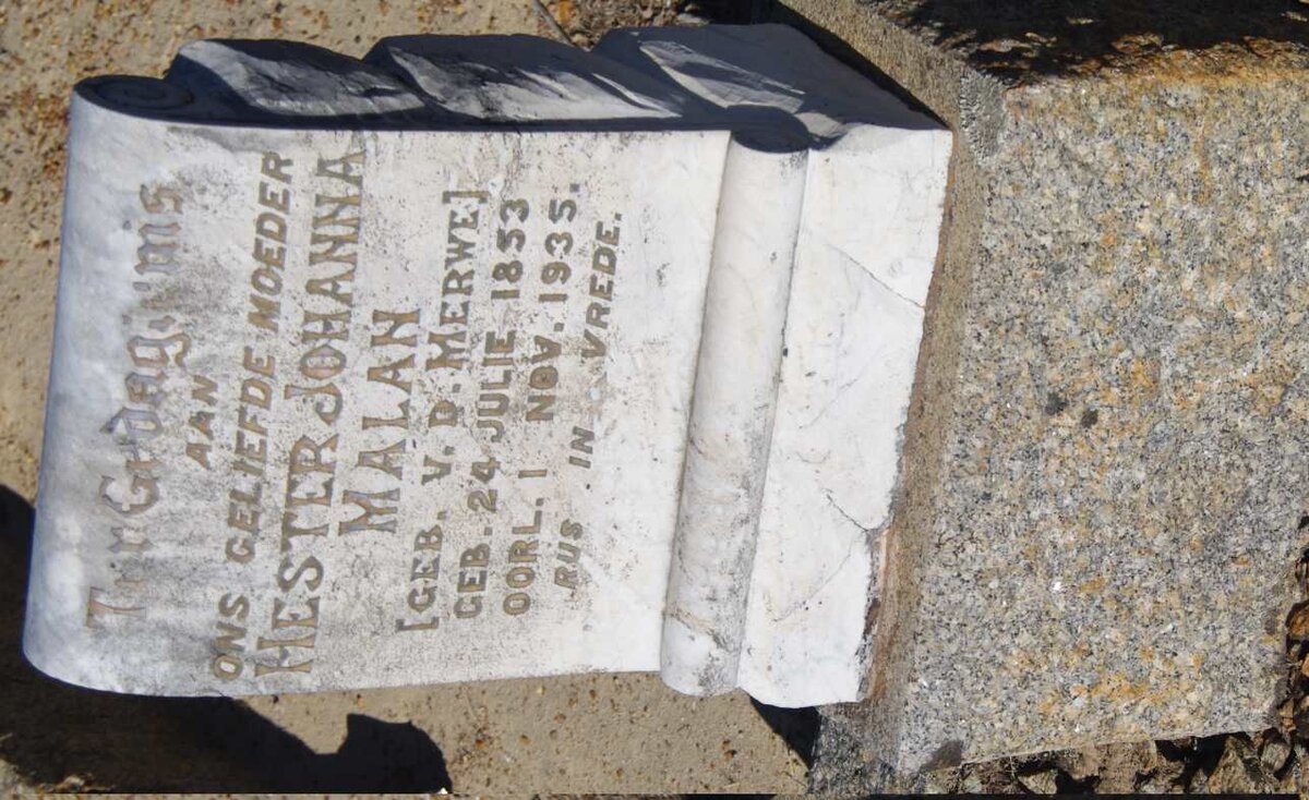 MALAN Hester Johanna nee v.d. MERWE 1853-1935