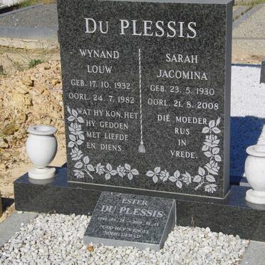 PLESSIS Wynand Louw, du 1932-1982 &amp; Sarah Jacomina 1930-2008 :: du PLESSIS Ester 1960-2009
