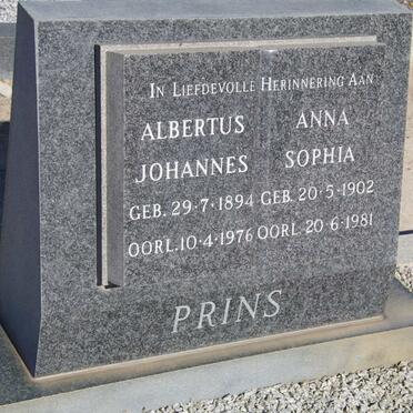 PRINS Albertus Johannes 1894-1976 &amp; Anna Sophia 1902-1981