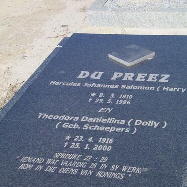 PREEZ Hercules Johannes Salmon, du 1910-1996 &amp; Theodora Daniellina SCHEEPERS 1916-2000 