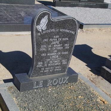 ROUX Japie, le 1912-1991 &amp; Linda DEETLEFS 1927-1990