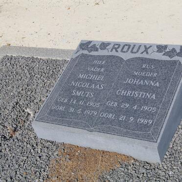 ROUX Michiel Nicolaas Smuts 1905-1979 &amp; Johanna Christina 1905-1989