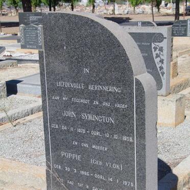 SYMINGTON John 1878-1958 &amp; Poppie VLOK 1886-1975