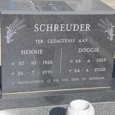 SCHREUDER Hennie 1926-1991 &amp; Doggie 1928-2002