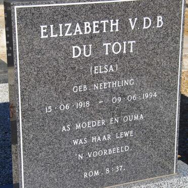 TOIT Elizabeth V.D.B., du nee NEETHLING 1918-1994