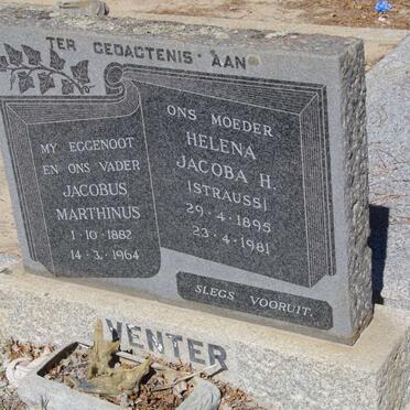 VENTER Jacobus Marthinus 1882-1964 &amp; Helena Jacoba H. STRAUSS 1895-1981